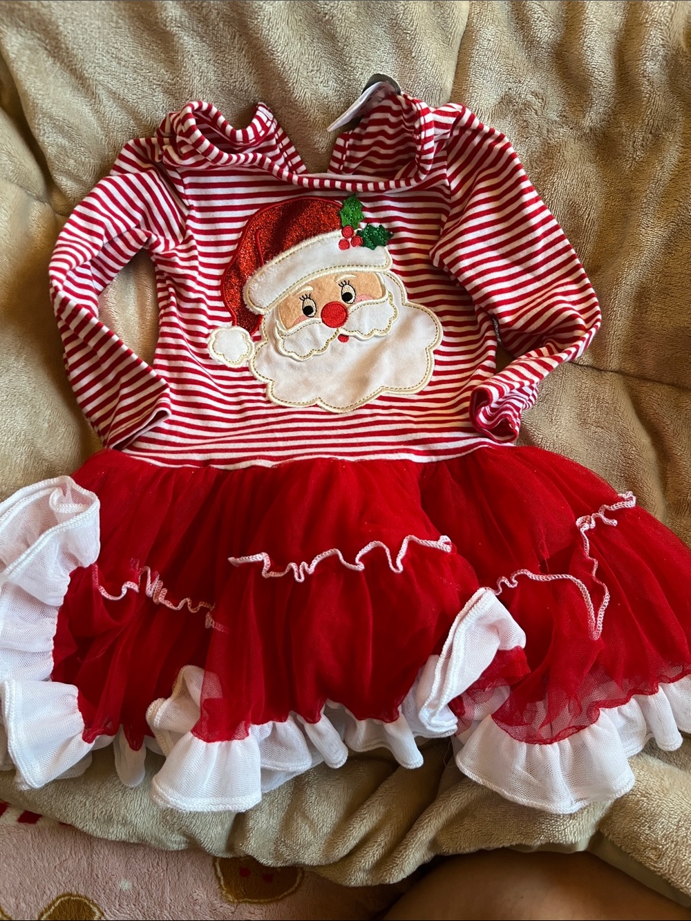Holiday Santa Tutu Dress - Red and White